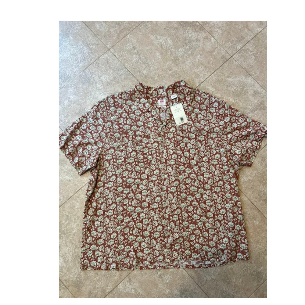 Levi's XL Tropical Floral Camp Shirt Men's Button Front Resort Shirt NWT